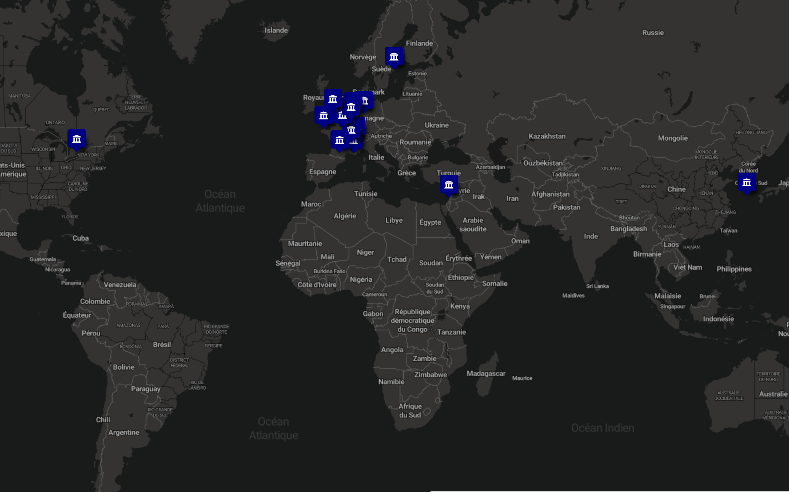 Carte mondiale des musées de l'informatique
